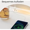 Koduva Siauras naktinis staliukas, 2 vnt. rinkinys, su stalčiumi, lentyna, LED, USB, baltas