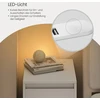 Koduva Siauras naktinis staliukas, 2 vnt. rinkinys, su stalčiumi, lentyna, LED, USB, baltas