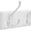 Koduva Sieninė kabykla su 4 trigubais kabliukais, balta, MDF ir cinko lydinys, 40 x 11 x 7 cm