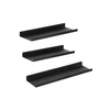 Songmics Sieninės lentynos, 3 vnt. rinkinys, juodos, plieninės, 30–40 cm