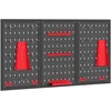 Koduva Sieninis skylių panelių organizavimo rinkinys, 60 x 40 cm, 28 vnt., juodas/raudonas