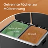 Koduva Šiukšliadėžė su pedalais, 2 x 15 l, 2 skyrių atliekų rūšiavimui, juoda, plienas