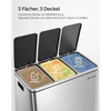 Koduva Šiukšliadėžė su pedalais, 54 l, 3 x 18 l, sidabro-juoda, plienas ir plastikas