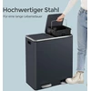 Koduva Šiukšliadėžė su pedalu, 2 x 30 l, 2 skyriai, plienas ir plastikas, 59 x 36,5 x 65,2 cm