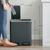 Koduva Šiukšliadėžė su pedalu, 30 l, 2 skyriai po 15 l, plienas, dūmų pilka