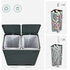 Songmics Šiukšliadėžė su pedalu, 60 l (2 x 30 l), 2 skyriai, dūminė pilka ir sidabro spalva