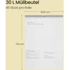 Songmics Šiukšlių maišai su užtraukiama virvele 30 l, 180 vnt., balti, 50,6 x 74,1 cm