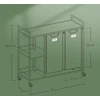 Songmics Skalbinių rūšiuoklis su 2 skyriais, 100 l, su lentynomis ir ratukais, 87 x 33 x 80,5 cm