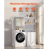 VEVOR Skalbyklės lentyna, 5 aukštų, su kabinimo strypu ir kabliukais, balta, 147 x 34 x 197 cm