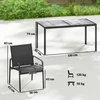 Fotelis Koduva Sodo baldų komplektas, stalas 150 x 80 cm, 6 kėdės, juodas