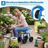 Promotion Sodo darbo sėdynė ant ratų, besisukanti 360°, reguliuojamo aukščio, mėlyna, 47 x 31 x 40-50 cm