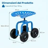 Promotion Sodo darbo sėdynė su ratukais, besisukanti 360°, reguliuojamo aukščio, raudona, 47 x 31 x 40-50 cm
