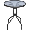 Koduva Sodo stalas balkono stalas, juodas, Ø60 x H70 cm, metalas ir saugus stiklas