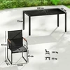 Fotelis Koduva Sodo valgomojo komplektas, 7 dalių, juodas, 150 x 80 cm stiklinis stalas
