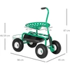 Koduva Sodo vežimėlis su sėdyne, žalias, metalas, 150 kg, 81 x 44,5 x 46-59 cm