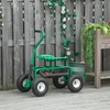Koduva Sodo vežimėlis su sėdyne, žalias, metalas, 150 kg, 81 x 44,5 x 46-59 cm
