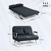 Koduva Sofa-lova, 5 padėčių reguliuojama, dirbtinė zomša, plieno rėmas, su pagalve, juoda