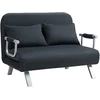 Koduva Sofa-lova, 5 padėčių reguliuojama, dirbtinė zomša, plieno rėmas, su pagalve, juoda
