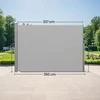 Songmics Šoninė markizė 200 x 350 cm, ištraukiama, su plieniniu korpusu, šviesiai pilka