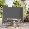 Songmics Šoninė markizė su aliuminio lydinio kasete, 160 x 400 cm, antracito spalvos