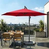 Songmics Šoninis skėtis nuo saulės su stovu, 300 cm, metalinis, poliesteris 180 g/m², raudonas