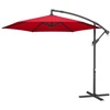 Songmics Šoninis skėtis nuo saulės su stovu, 300 cm, metalinis, poliesteris 180 g/m², raudonas