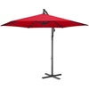 Songmics Šoninis skėtis nuo saulės su stovu, 300 cm, metalinis, poliesteris 180 g/m², raudonas