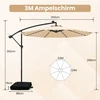 Promotion Šoninis sodo skėtis su saulės LED lemputėmis, 350 x 350 x 250 cm, smėlio spalvos
