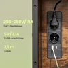 Koduva Šoninis staliukas su lizdais ir USB jungtimis, 60 x 31,5 x 60 cm, rudos-juodos spalvos