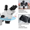 VEVOR Stereomikroskopas 3.5X-90X, trinokulinis, su dviguba strėline atrama
