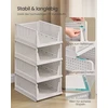 Songmics Sudedamas spintos organizatorius, 4 vnt., baltas, PP plastikas, 43 x 33 x 18,5 cm