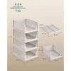 Songmics Sudedamas spintos organizatorius, 4 vnt., baltas, PP plastikas, 43 x 33 x 18,5 cm