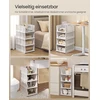 Songmics Sudedamas spintos organizatorius, 4 vnt., baltas, PP plastikas, 43 x 33 x 18,5 cm