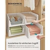 Songmics Sudedamas spintos organizatorius, 4 vnt., baltas, PP plastikas, 43 x 33 x 18,5 cm