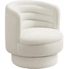 Koduva Sukamasis minkštas fotelis, modernus lounge stiliaus, kaučiukmedžio rėmas, kreminė balta, 74 cm
