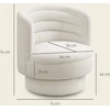 Koduva Sukamasis minkštas fotelis, modernus lounge stiliaus, kaučiukmedžio rėmas, kreminė balta, 74 cm