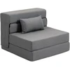 Koduva Sulankstoma grindų sofa-lova su pagalve, tamsiai pilka, 210 x 80 cm
