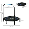 Koduva Sulankstomas fitneso batutas su reguliuojama rankena, Ø102 x 99-123 cm, juodas / mėlynas