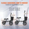 VEVOR Sulankstomas kelio paspirtukas HFK-9277KD, aliuminio lydinys, juodas, iki 160 kg