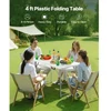 Koduva Sulankstomas kempingo stalas VEVOR, baltas, HDPE ir anglinis plienas, 122 x 60 cm