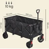 Koduva Sulankstomas rankinis vežimėlis su rankena, 200 l, iki 150 kg, juodas