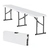 VEVOR Sulankstomas suolas, HDPE plastikas, baltas, 182 x 28 x 43 cm