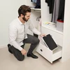 Songmics Sulankstomas vienpakopis laiptelis iš plieno, baltas, 37,5 x 26,5 x 17,5 cm, iki 150 kg