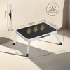 Songmics Sulankstomas vienpakopis laiptelis iš plieno, baltas, iki 150 kg, 32 x 44 x 17,5 cm
