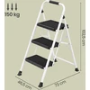 Koduva Sulankstomos kopėčios, 3 pakopų, plieninės, baltos, iki 150 kg