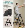 Koduva Sulankstomos pakopinės kopėčios, 3 pakopų, plieninės, 150 kg, 73,5 x 43,4 x 85,5 cm, juodos