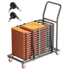 VEVOR Sulankstomų kėdžių stovas VV43, 25 kėdėms, 136 kg, matinė juoda, 108 x 51 x 109 cm