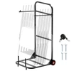 Koduva Sulankstomų kėdžių stovas VEVOR VV46, 10 kėdžių, iki 45 kg, metalas, matinė juoda, 110 x 57 x 58 cm