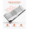 Koduva Sulankstomų kėdžių stovas VEVOR VV46, 10 kėdžių, iki 45 kg, metalas, matinė juoda, 110 x 57 x 58 cm