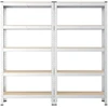 Koduva Sunkiųjų daiktų stelažas, 2 vnt., 75 x 30 x 150 cm, plienas ir MDF, sidabrinės spalvos